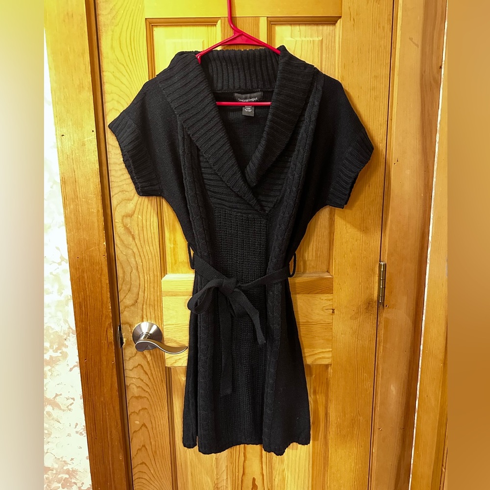 Sweater project, belted sweater dress. Juniors L